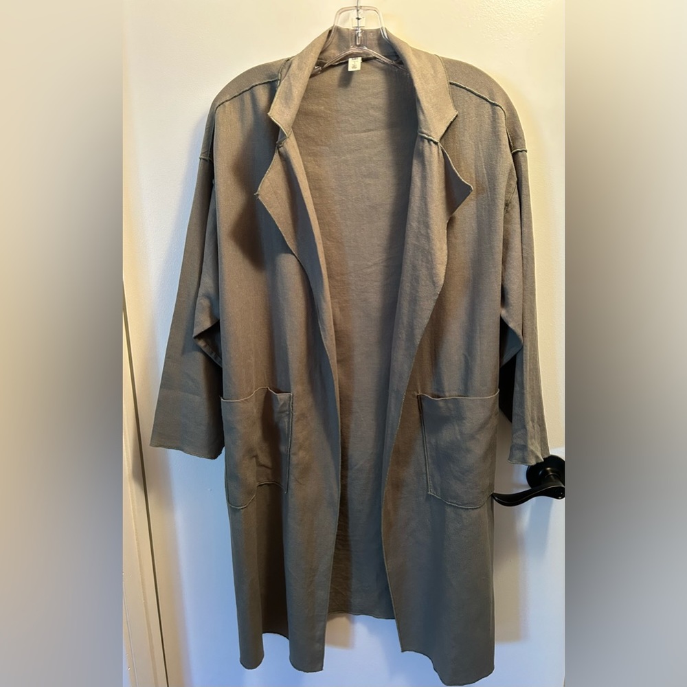BP Casual Linen Trench Coat